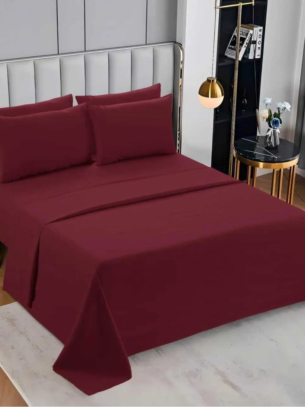 Soft Aqua Microfiber Bed Sheet Set - 6 pieces